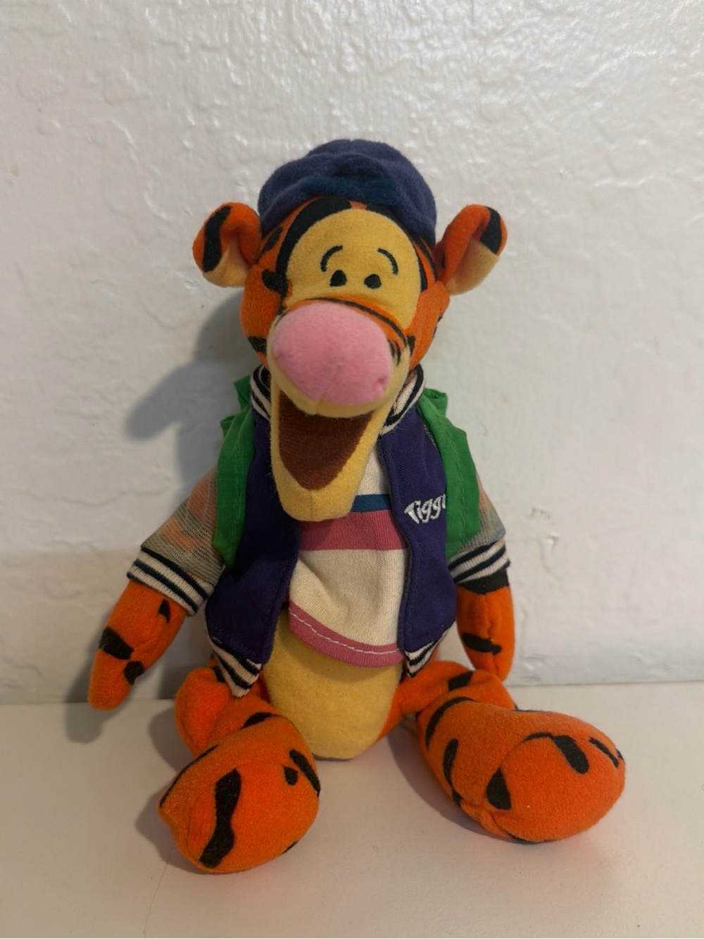 Vintage Disney Store Tigger Stuffed Animal Toy Varsity Jacket Backpack Hat Y2K